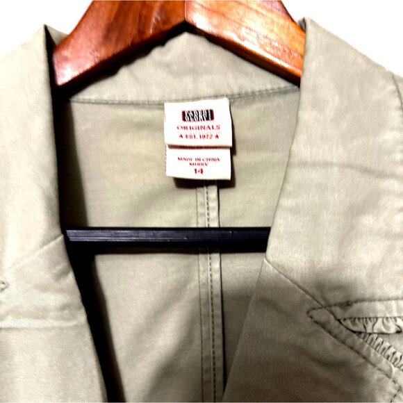 Faded Glory Originals Womens Sage Green Blazer Jacket Size 14 Cotton Missy - Picture 3 of 7